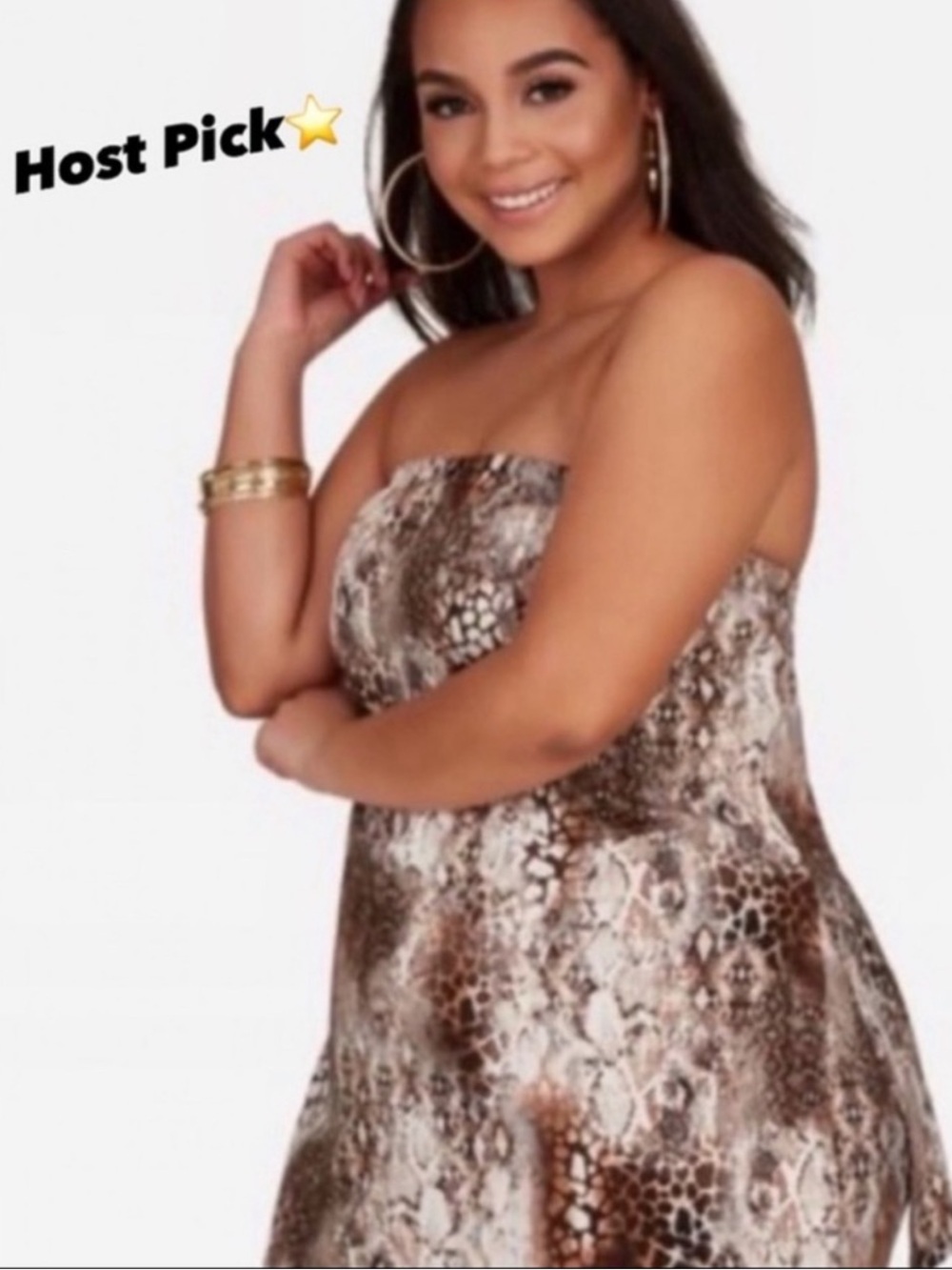 NWT Ashley Stewart Snakeskin Strapless Top